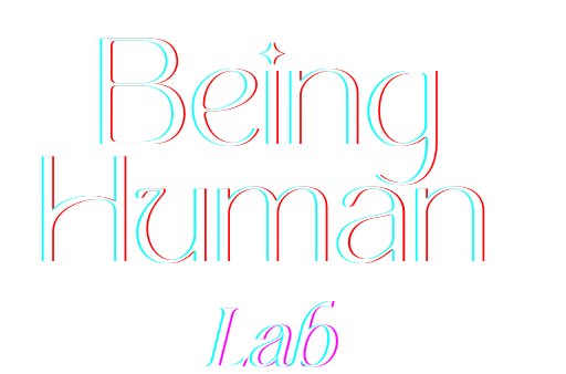 white font Being Human Lab logo